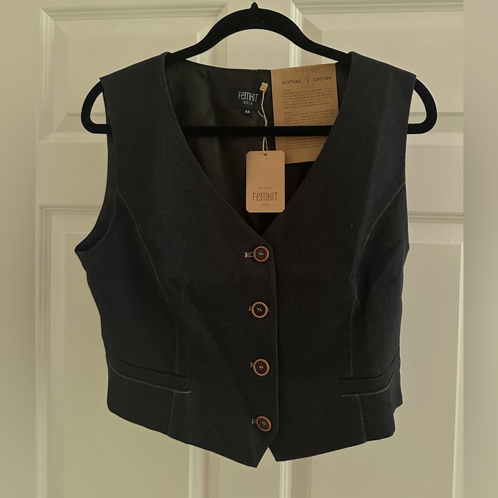 FEMKIT dark denim vest size 42 - Picture 5 of 9